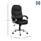 Mid-Back Ergonomic Office Chair - Black Faux Leather