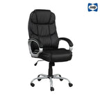 Mid-Back Ergonomic Office Chair - Black Faux Leather