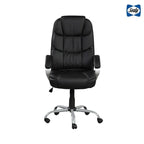 Mid-Back Ergonomic Office Chair - Black Faux Leather