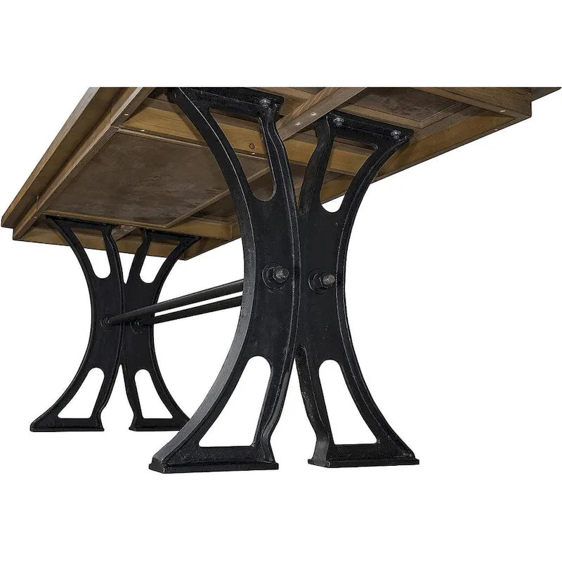 Rustic Writing Desk - Brown - Steel Frame