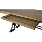Rustic Writing Desk - Brown - Steel Frame