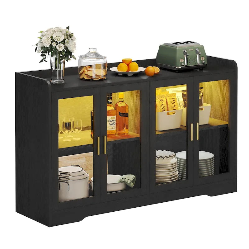 55 Buffet Cabinet with LED Lights and Acrylic Doors