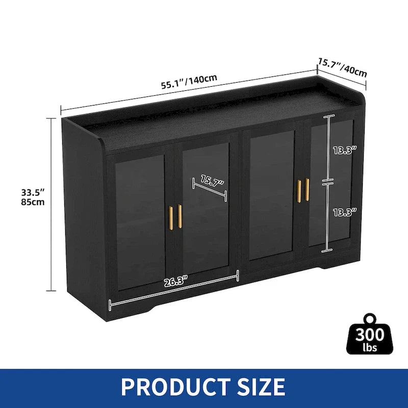 55 Buffet Cabinet with LED Lights and Acrylic Doors