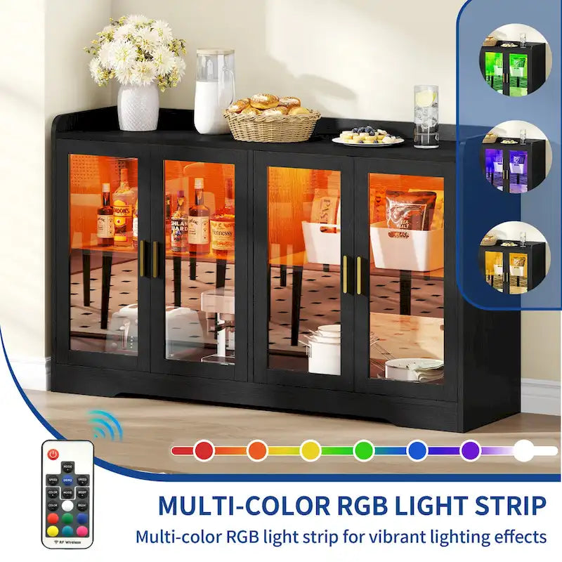 55 Buffet Cabinet with LED Lights and Acrylic Doors