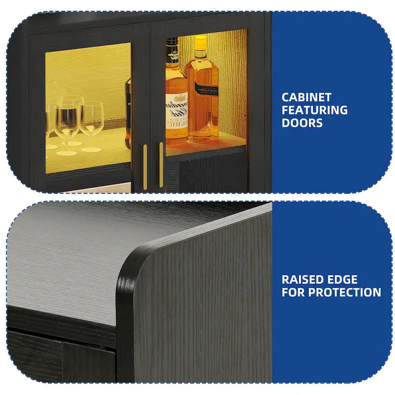 55 Buffet Cabinet with LED Lights and Acrylic Doors