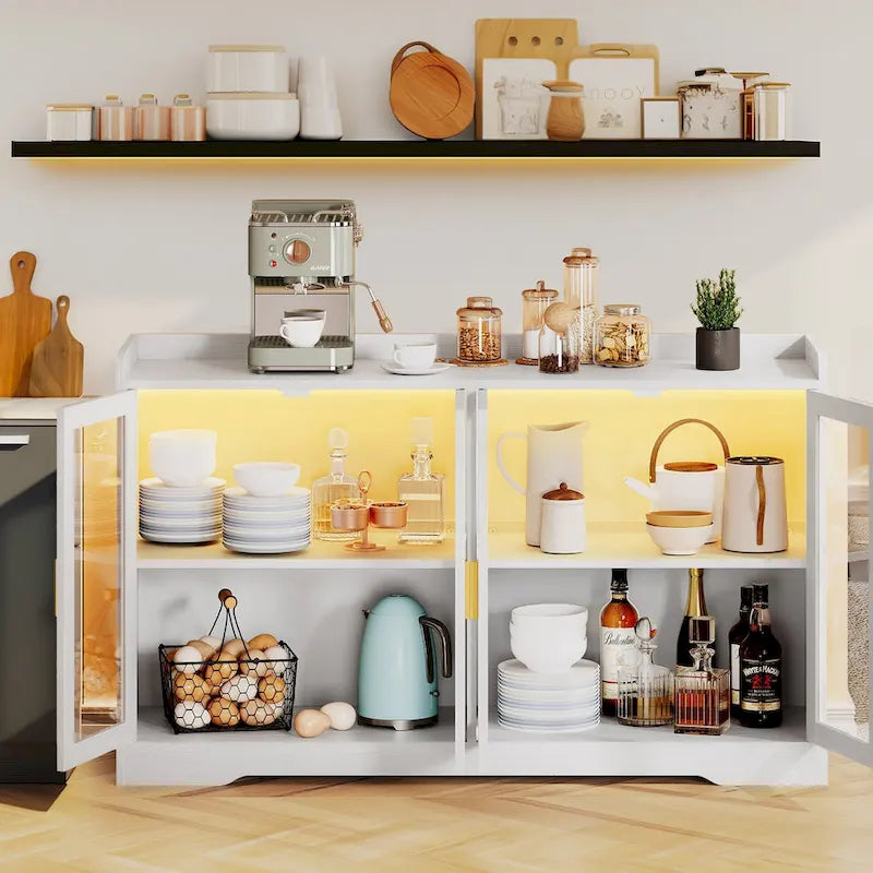 55 Buffet Cabinet with LED Lights and Acrylic Doors