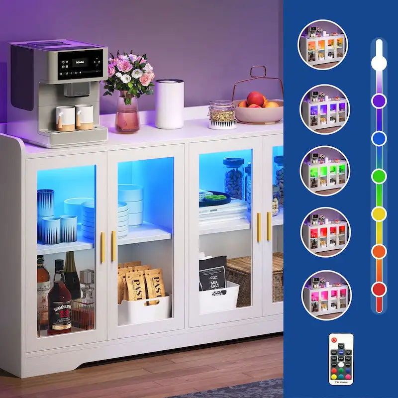 55 Buffet Cabinet with LED Lights and Acrylic Doors