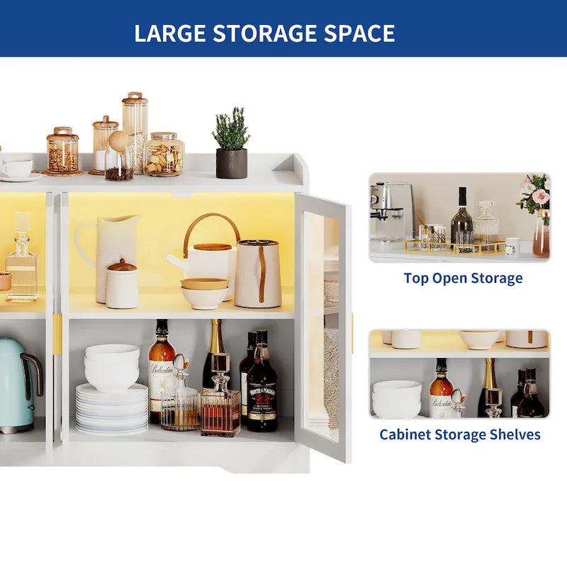 55 Buffet Cabinet with LED Lights and Acrylic Doors