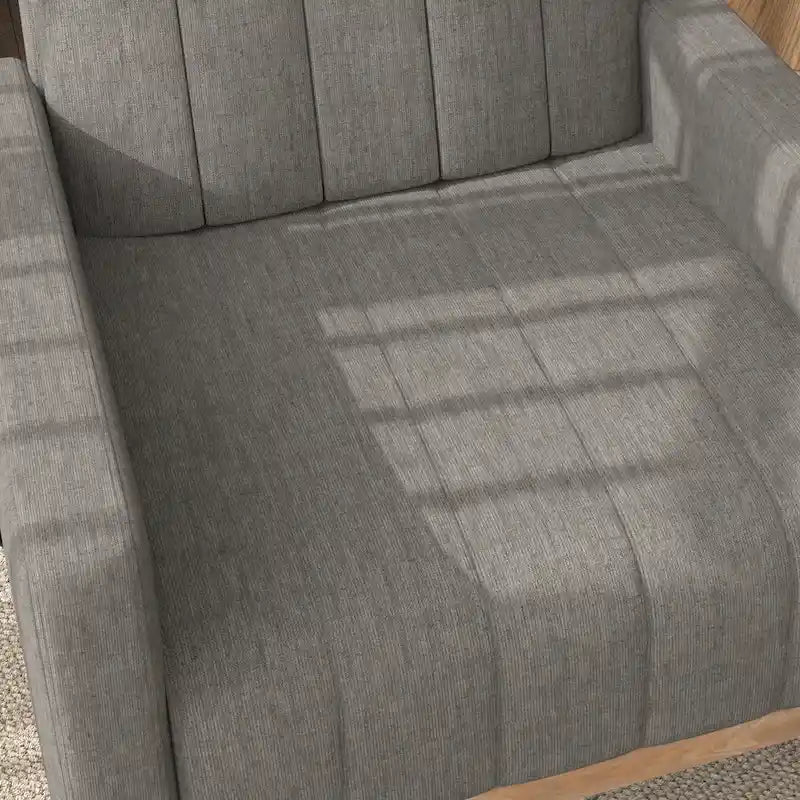 Grey Teddy Velvet Rocking Chair with Adjustable Back & Footrest, 1-Person
