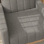Grey Teddy Velvet Rocking Chair with Adjustable Back & Footrest, 1-Person