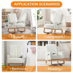 Grey Teddy Velvet Rocking Chair with Adjustable Back & Footrest, 1-Person