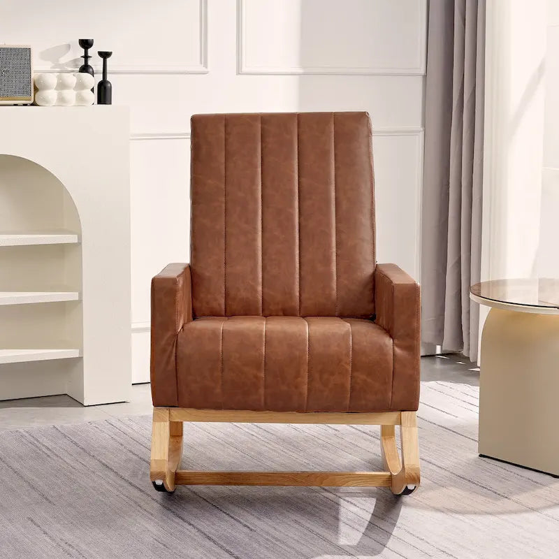 Grey Teddy Velvet Rocking Chair with Adjustable Back & Footrest, 1-Person