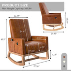 Grey Teddy Velvet Rocking Chair with Adjustable Back & Footrest, 1-Person